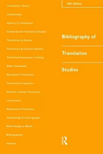 Bibliography of Translation Studies: 2001 cover