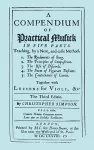 A Compendium of Practical Musick [Music] in Five Parts, Together with Lessons for Viols cover