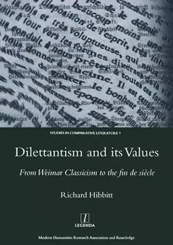 Dilettantism and Its Values cover