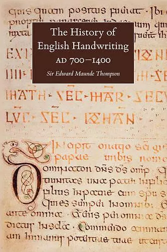 The History of English Handwriting AD 700-1400 cover