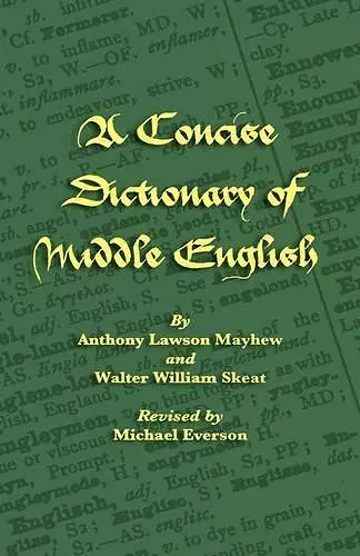 A Concise Dictionary of Middle English cover