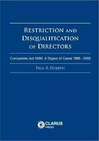 Restriction and Disqualification of Directors cover