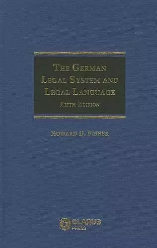 The German Legal System and Legal Language cover