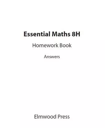 Essential Maths 8H Homework Answers cover