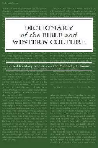 Dictionary of the Bible and Western Culture cover