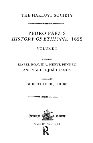 Pedro Páez's History of Ethiopia, 1622 / Volume I cover