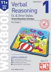 11+ Verbal Reasoning Year 3/4 GL & Other Styles Workbook 1 cover