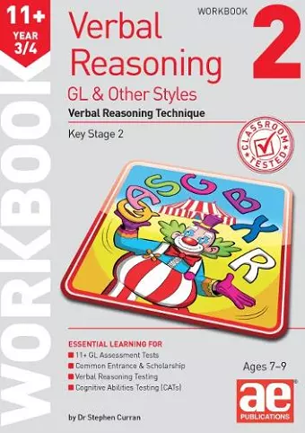 11+ Verbal Reasoning Year 3/4 GL & Other Styles Workbook 2 cover