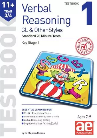 11+ Verbal Reasoning Year 3/4 GL & Other Styles Testbook 1 cover