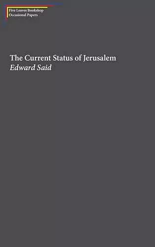 The Current Status of Jerusalem cover