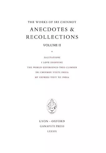 Anecdotes and Recollections II cover