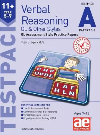 11+ Verbal Reasoning Year 5-7 GL & Other Styles Testpack A Papers 5-8 cover