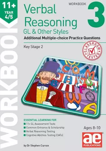 11+ Verbal Reasoning Year 4/5 GL & Other Styles Workbook 3 cover