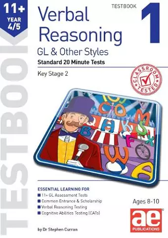 11+ Verbal Reasoning Year 4/5 GL & Other Styles Testbook 1 cover