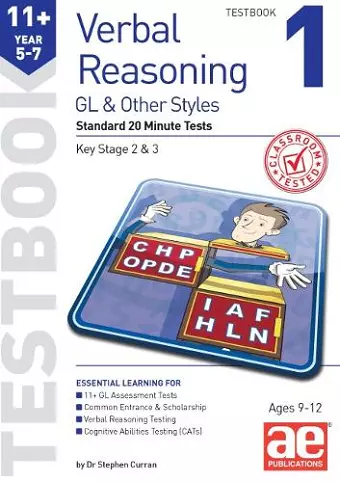 11+ Verbal Reasoning Year 5-7 GL & Other Styles Testbook 1 cover