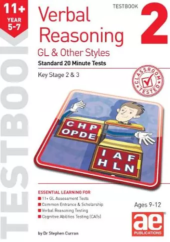 11+ Verbal Reasoning Year 5-7 GL & Other Styles Testbook 2 cover