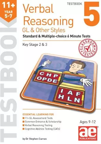 11+ Verbal Reasoning Year 5-7 GL & Other Styles Testbook 5 cover