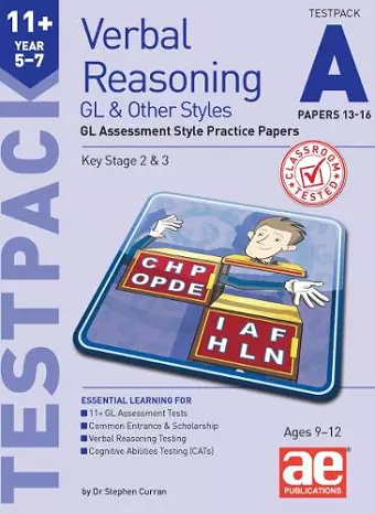 11+ Verbal Reasoning Year 5-7 GL & Other Styles Testpack A Papers 13-16 cover