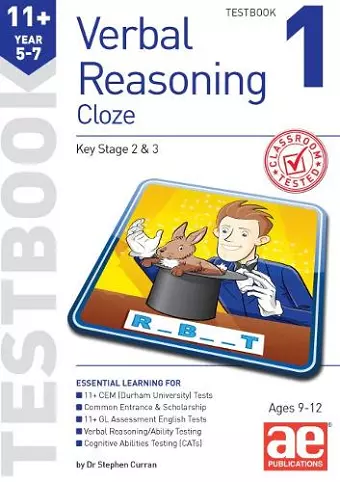 11+ Verbal Reasoning Year 5-7 Cloze Testbook 1 cover