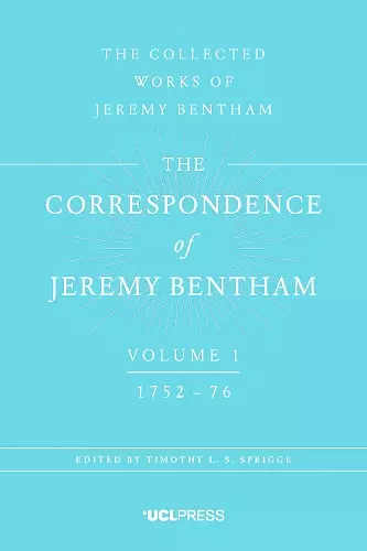 The Correspondence of Jeremy Bentham, Volume 1 cover