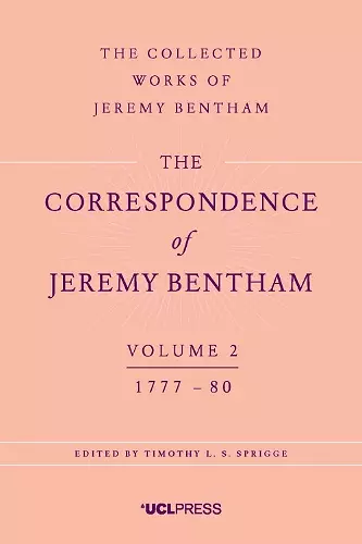 The Correspondence of Jeremy Bentham, Volume 2 cover