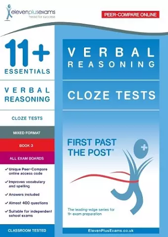 11+ Essentials Verbal Reasoning: Cloze Tests Book 3 cover