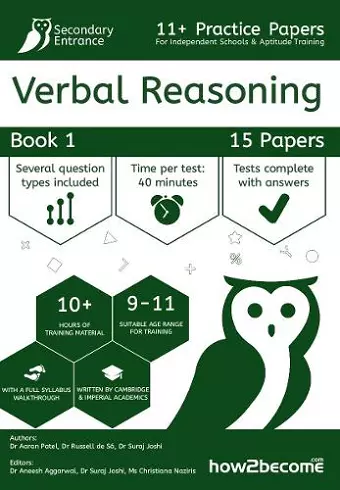 11+ Practice Papers For Independent Schools & Aptitude Training Verbal Reasoning Book 1 cover