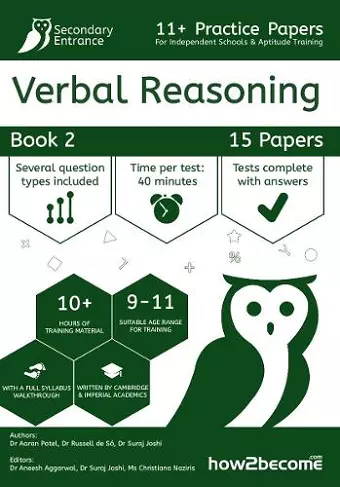 11+ Practice Papers For Independent Schools & Aptitude Training Verbal Reasoning Book 2 cover