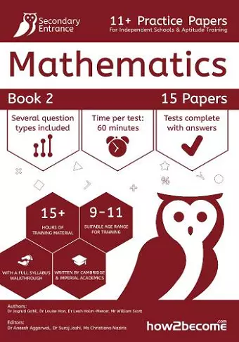 11+ Practice Papers For Independent Schools & Aptitude Training Maths Book 2 cover