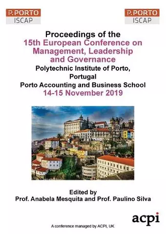 ECMLG19 - Proceedings of the 15th European Conference on Management, Leadership and Governance cover