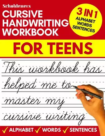 Cursive handwriting workbook for teens cover