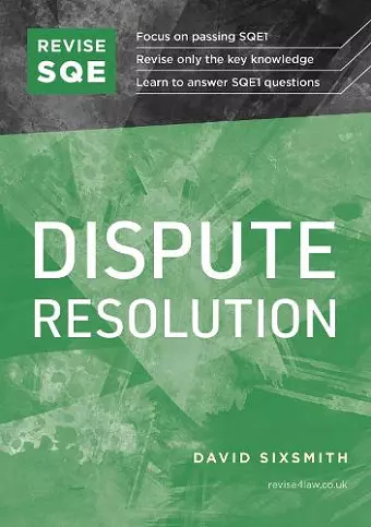 Revise SQE Dispute Resolution cover