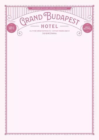 Fictional Hotel Notepads: Grand Budapest Hotel cover