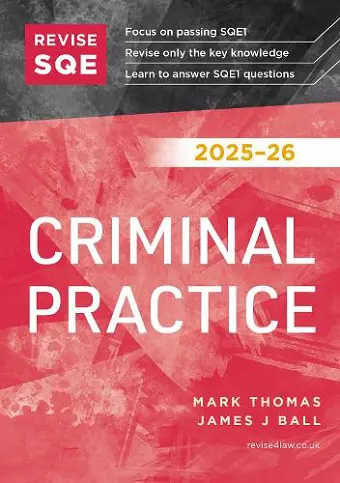 Revise SQE Criminal Practice 2025/26 cover