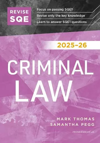 Revise SQE Criminal Law 2025/26 cover