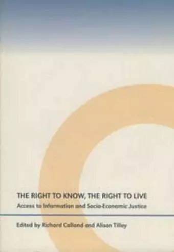 The Right to Know, the Right to Live cover