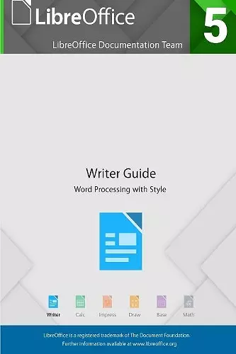 LibreOffice 5.4 Writer Guide cover