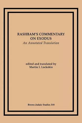 Rashbam's Commentary on Exodus cover