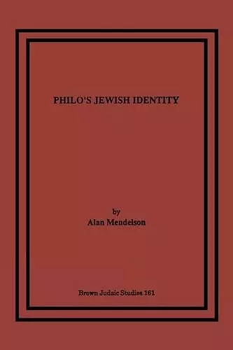 Philo's Jewish Identity cover