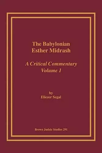 The Babylonian Esther Midrash cover