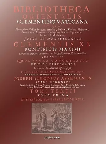 Bibliotheca Orientalis Clementino-Vaticana (Vol 3) cover