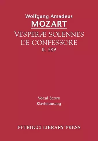 Vesperae solennes de confessore, K.339 cover