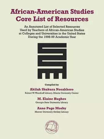 African-American Studies Core List of Resources cover