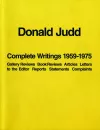 Donald Judd: Complete Writings 1959-1975 cover