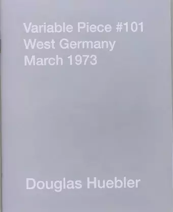 Variable Piece #101, West Germany, March 1973 cover