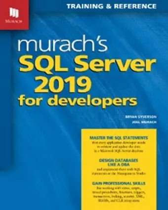 Murach's  SQL Server 2019 for Developers cover