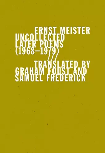 Uncollected Later Poems (19681979) cover