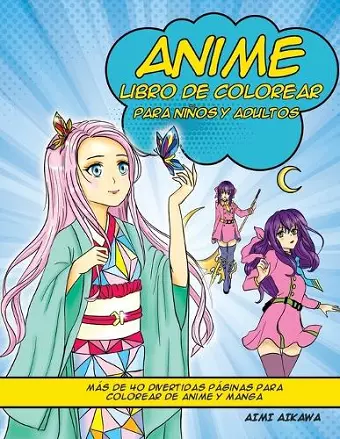 Anime libro de colorear para niños y adultos cover