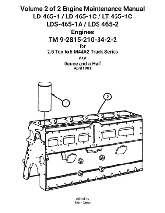 Volume 2 of 2 Engine Maintenance Manual LD 465-1 / LD 465-1C / LT 465-1C LDS-465-1A / LDS 465-2 Engines TM 9-2815-210-34-2-2 cover