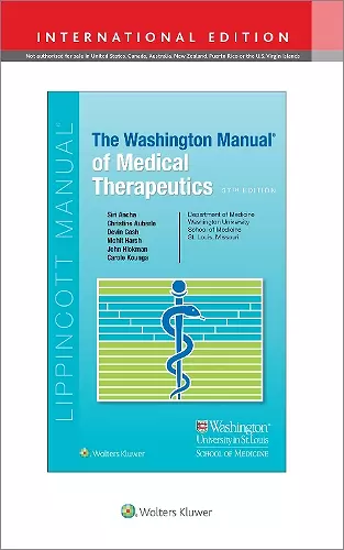 The Washington Manual of Medical Therapeutics cover